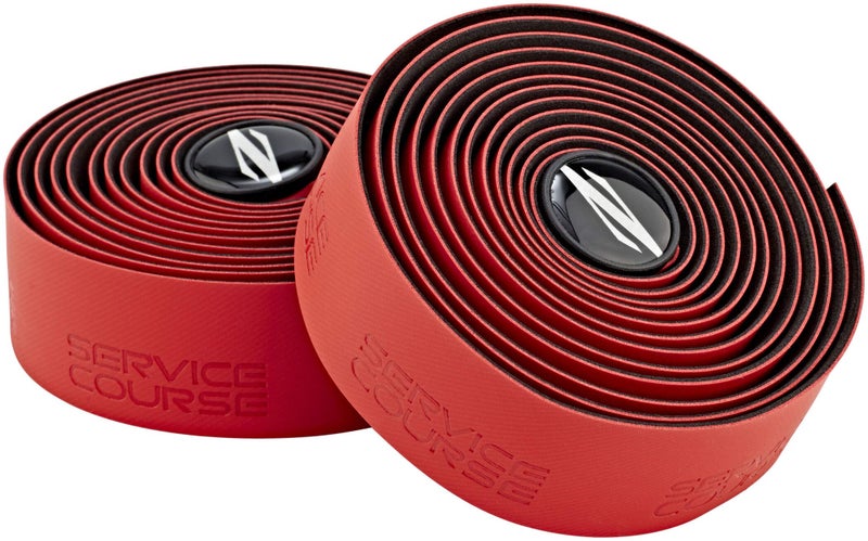 Zipp Service Course Handlebar Tape - Red | Polyurethane Wrap with Embossed Service Course Logo, Lightweight 68g, Includes 2 Rolls & Bar-End Plugs, Color Pop Red, Optimized for Road Cycling P - Image 1